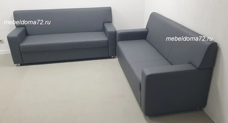 Офисные диваны Стендаль в обивке экокожа Oregon №17. Большие и удобные 3-местные диваны. Поставка производилась для медицинского центра "НаноМед" 