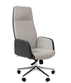 Кресло руководителя Chairman 929 экокожа чёрная/светло-серая, черная/серая, чёрная