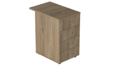 Тумба офисная приставная 4 ящика с замком Р.Т-4.2з Референт