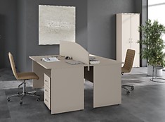 Комплект офисной мебели на 2 рабочих места с разделительным экраном и шкафом для документов Имаго №150