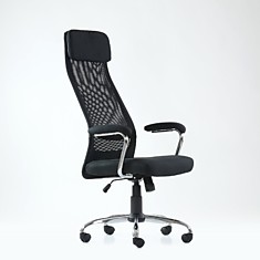 Эргономичное офисное кресло К-115 ткань/ткань-сетка чёрная, серая