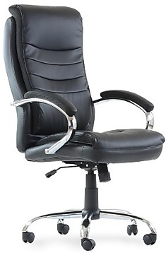 Кресло руководителя К-58 нагрузка до 150 кг, экокожа чёрная, коричневая
