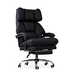 Кресло руководителя 149К с выдвижной подножкой и подушкой, экокожа чёрная