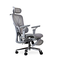 Компьютерное кресло 152К серый пластик, серая сетка, 6D подлокотники