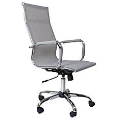 Кресло офисное К-111Н сетка серая, чёрная