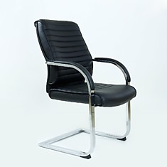 Стул офисный К-8010L экокожа чёрная, коричневая